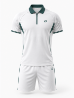 Premium White & Green Tennis Uniform Set – Modern Athletic Fit Performance Kit