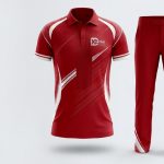 Elite Pro-Series Men’s Performance Golf Uniform Set – Crimson Red & White Tailored Mockup